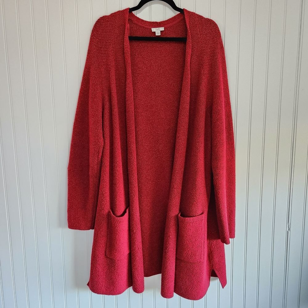 J. Jill Red Women's Cardigan Sweater